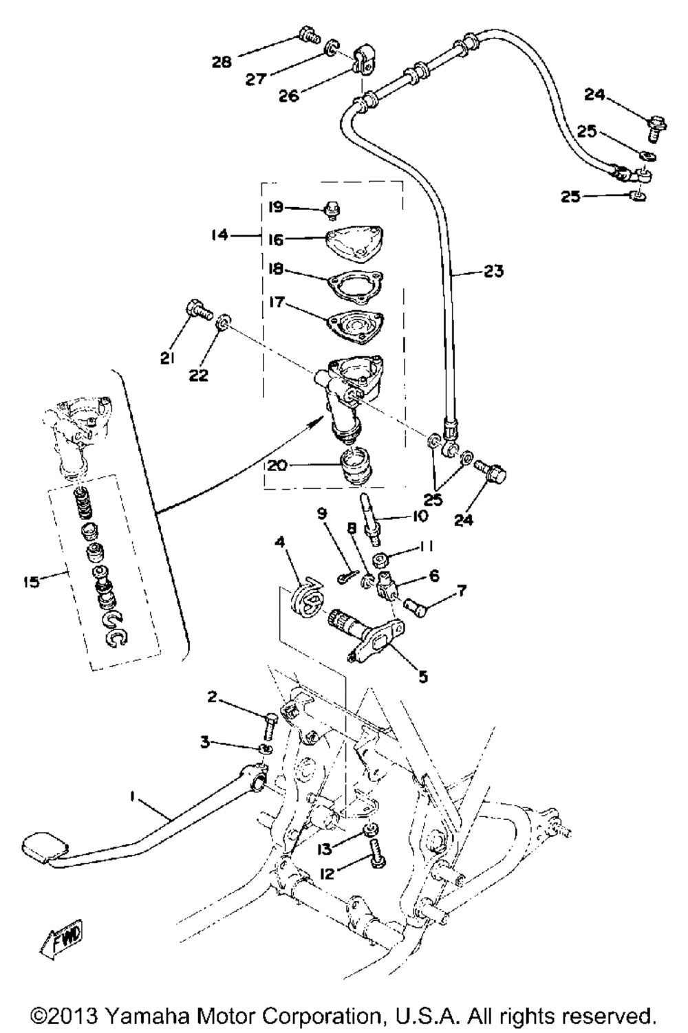 Brake pedal - master cylinder