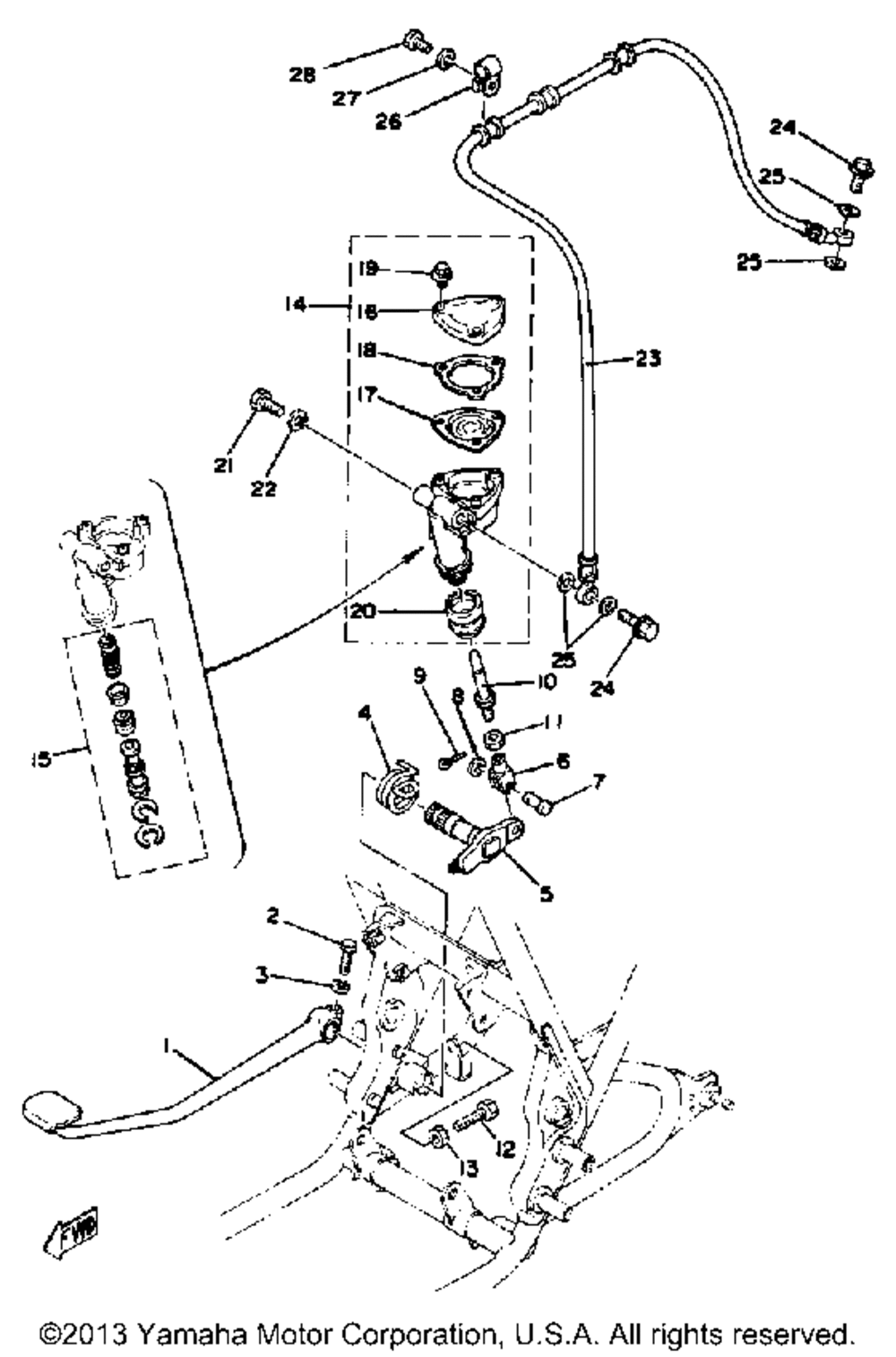 Brake pedal - rear master cylinder