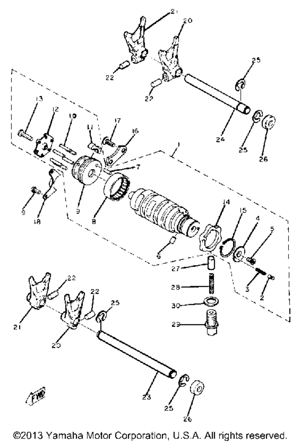 Shift cam fork