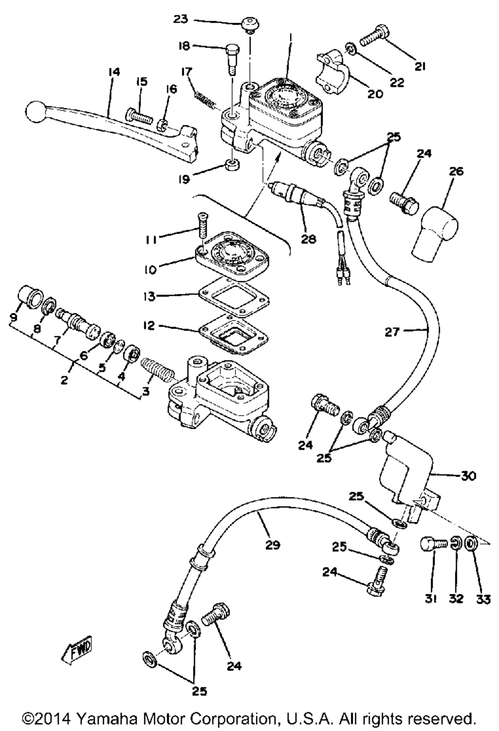 Master cylinder - brake hose