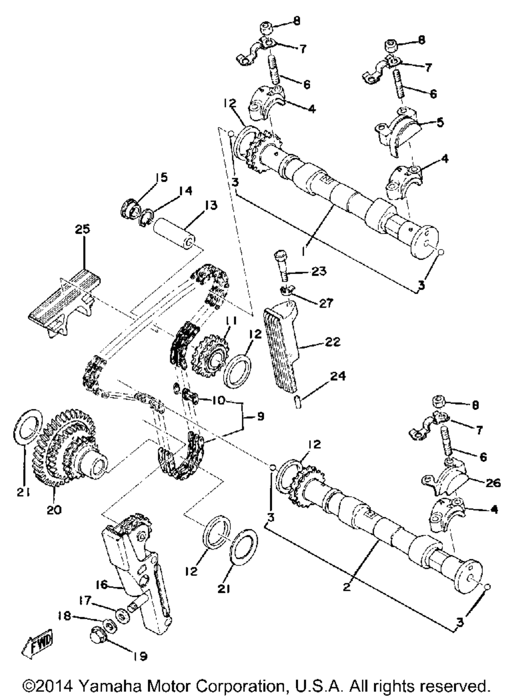 Camshaft - chain tensioner