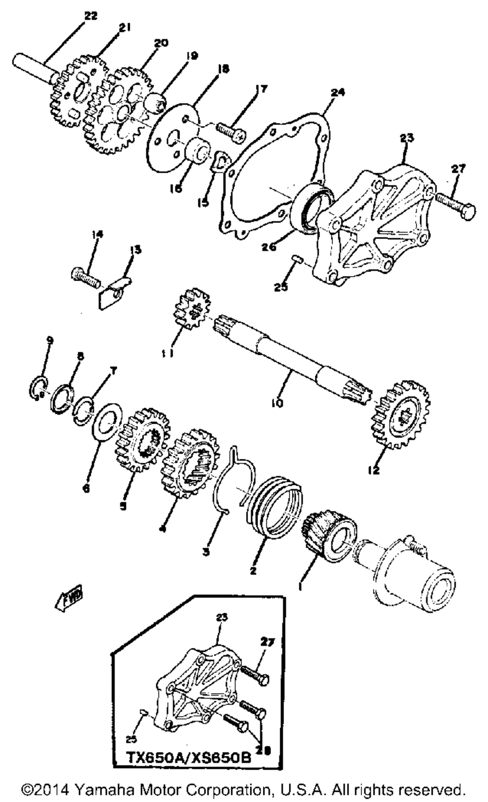 Starting motor unit tx650a - xs650b - c