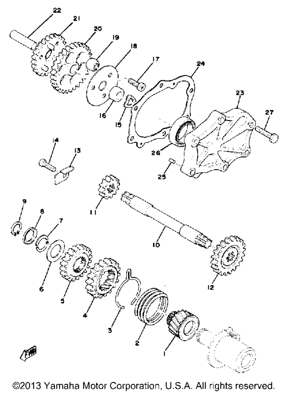 Starting motor unit xs650d e e006501~ f