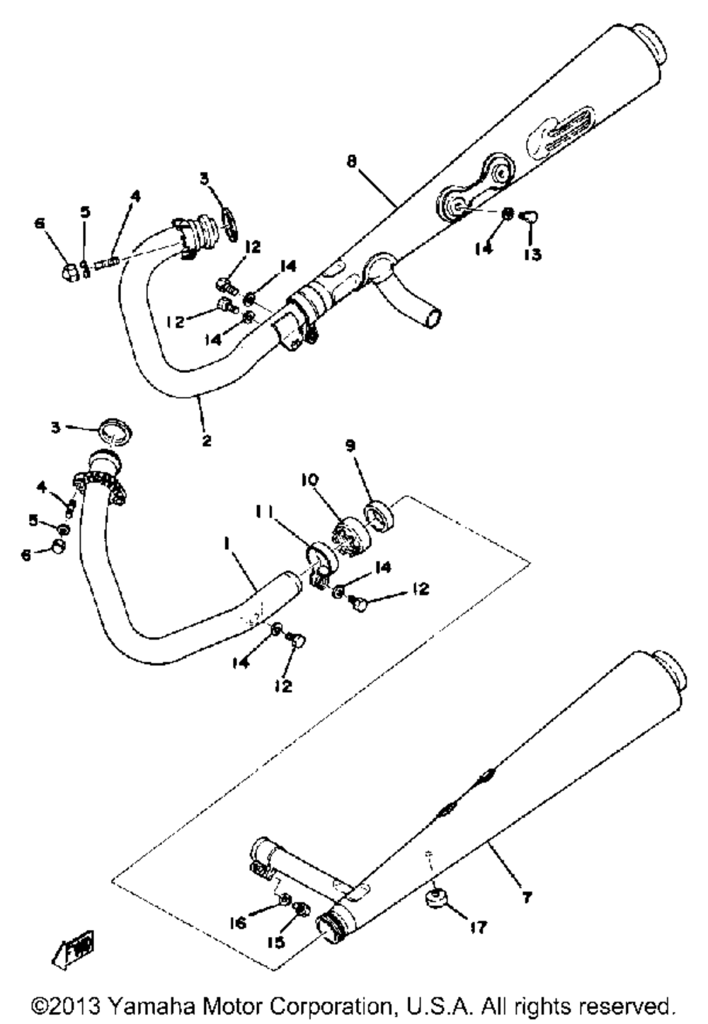 Exhaust xs650d e e006501~ f