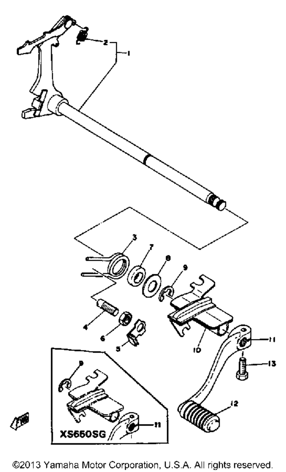 Shift shaft pedal