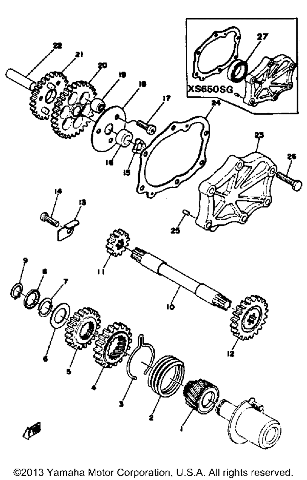 Starting motor unit