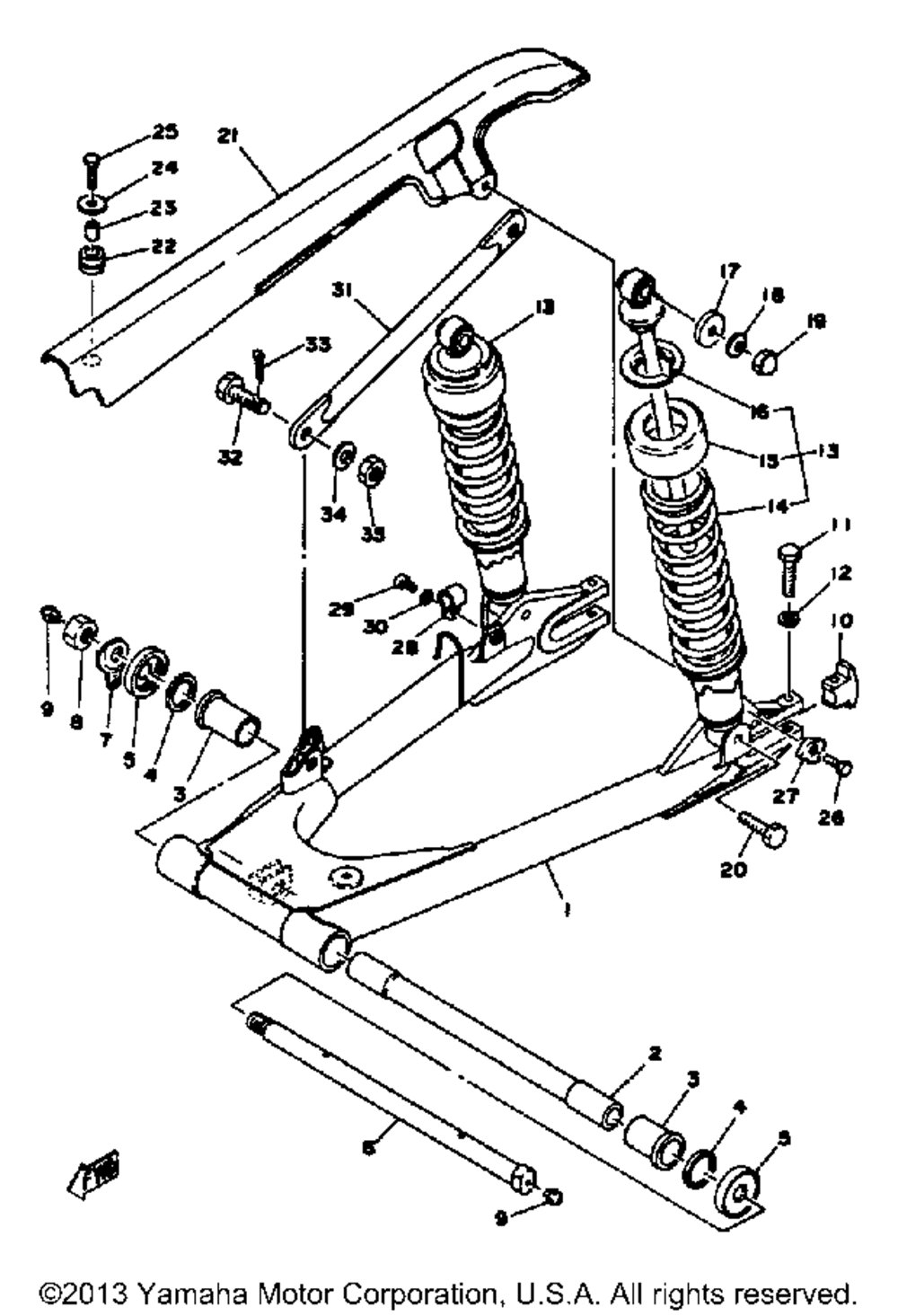 Rear arm rear cushion