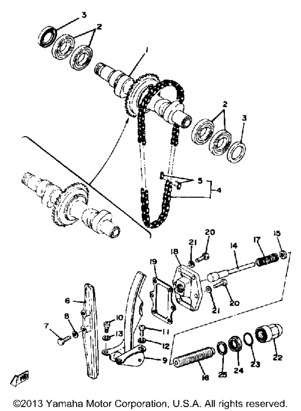 Camshaft chain tensioner