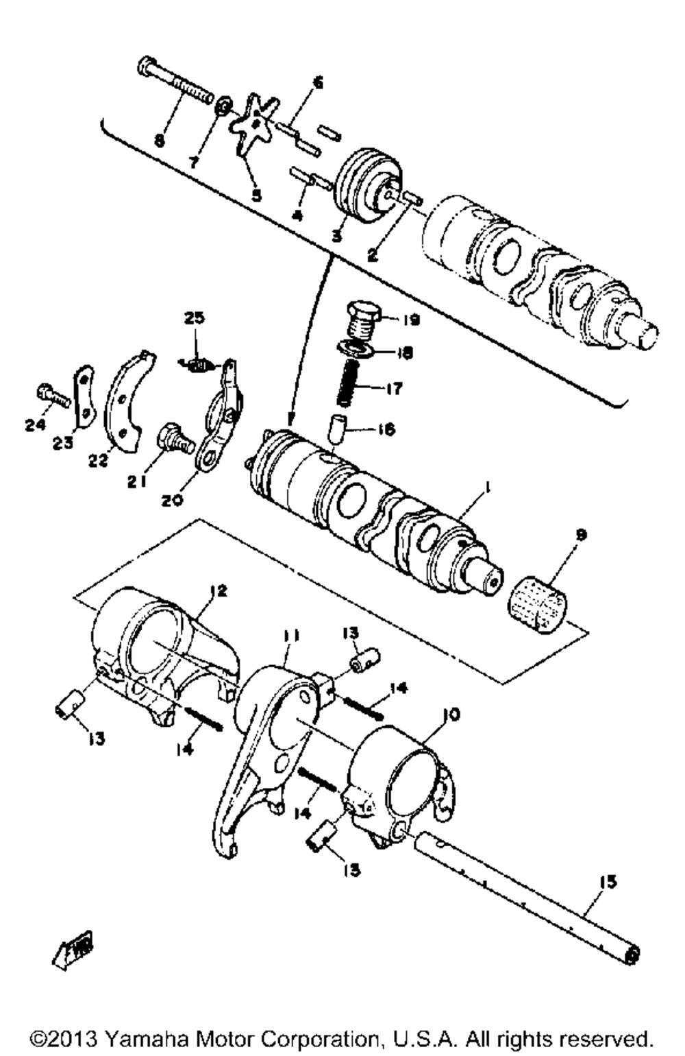 Shift cam fork