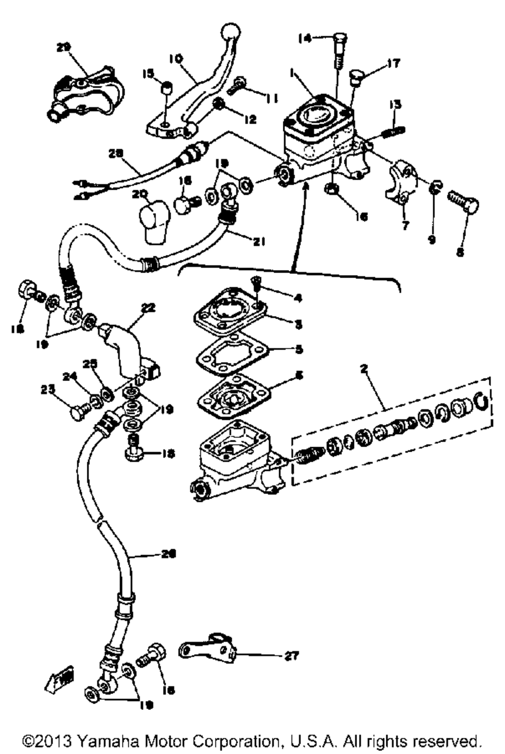 Front master cylinder brake hose