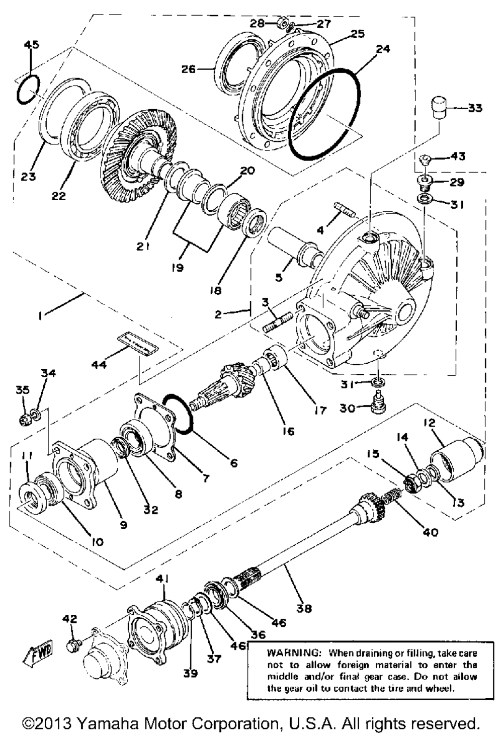 Final drive gear - drive shaft