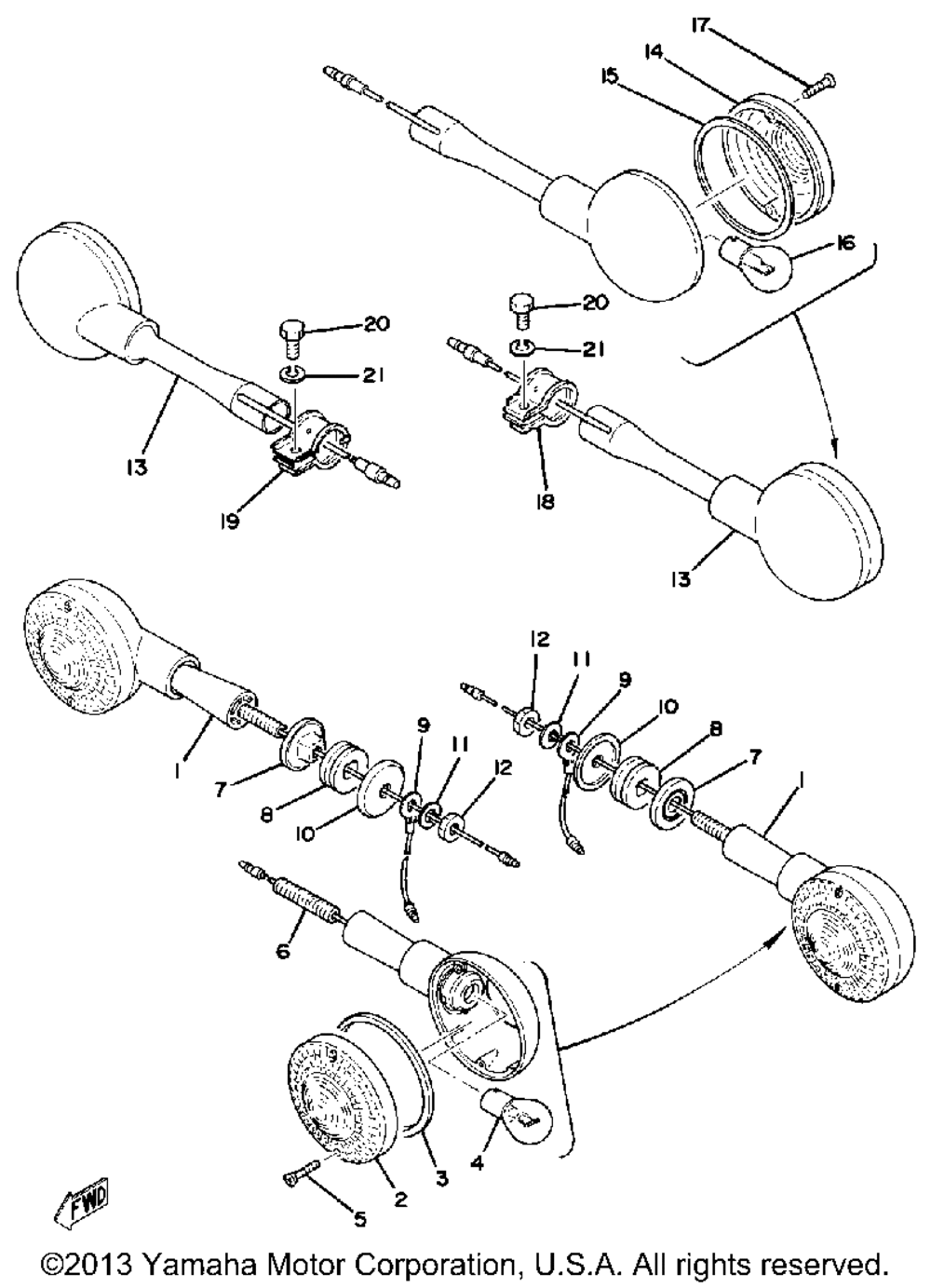 Flasher lamp (xs750-2d)