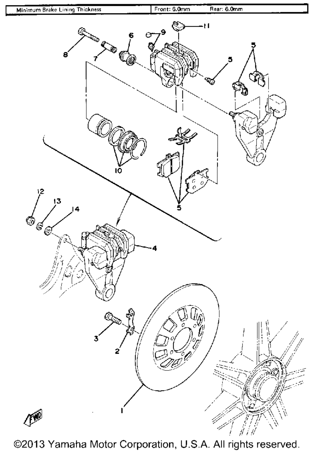 Rear disc brake - caliper