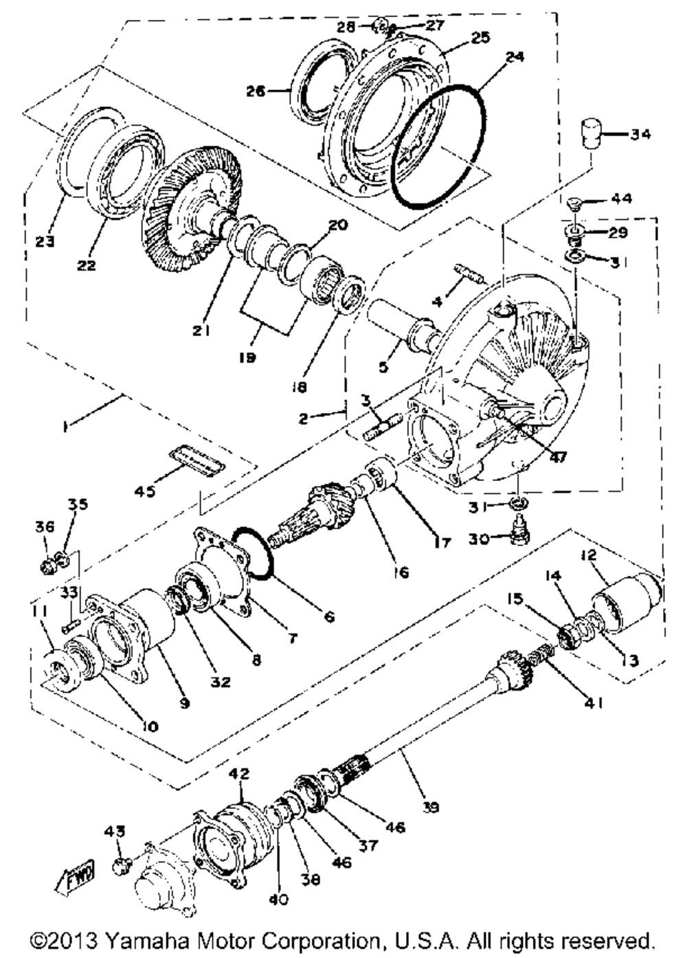 Final drive gear - drive shaft