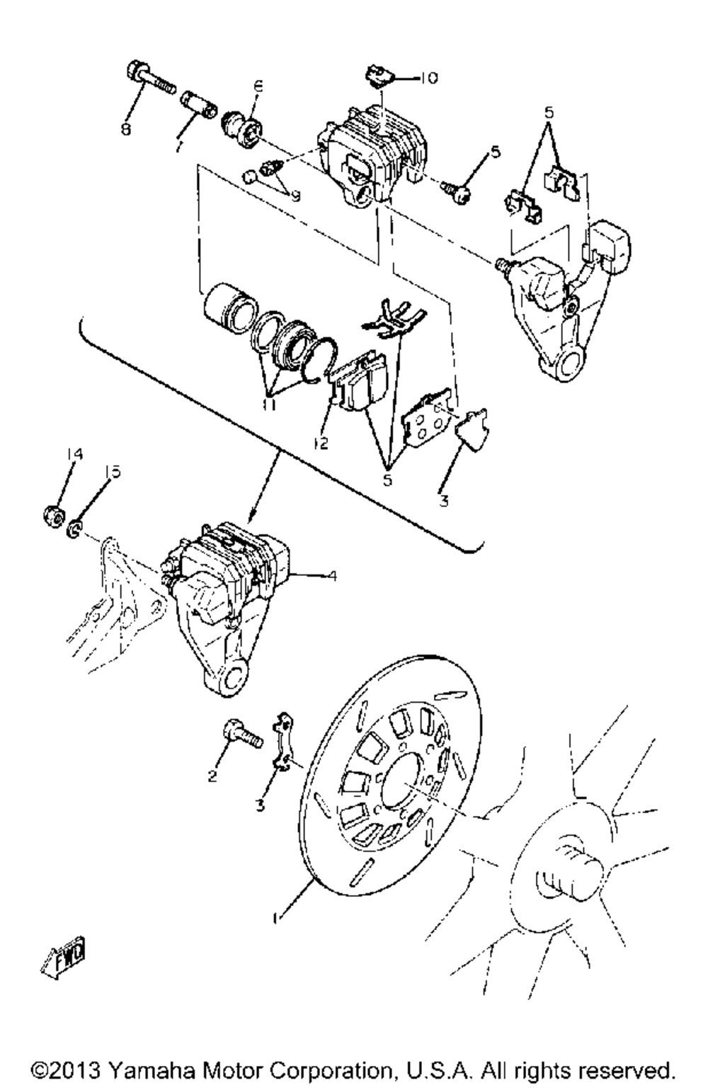 Rear brake caliper