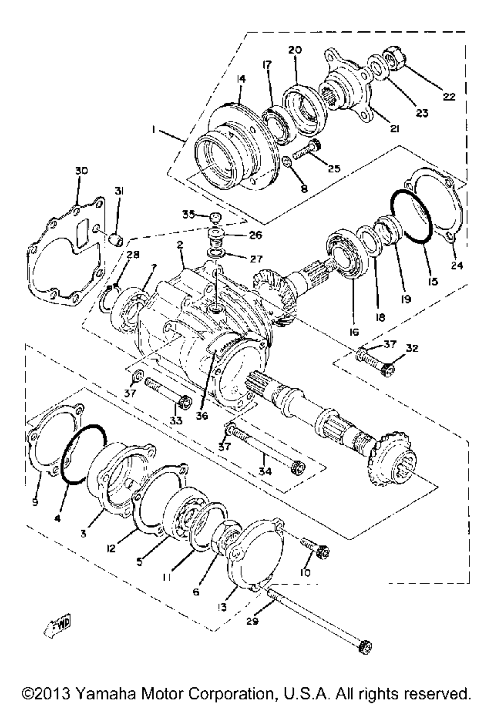 Middle drive gear