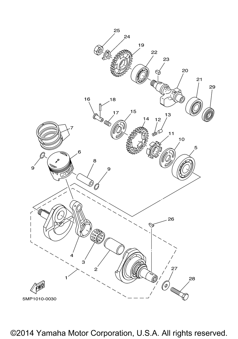 Crankshaft piston