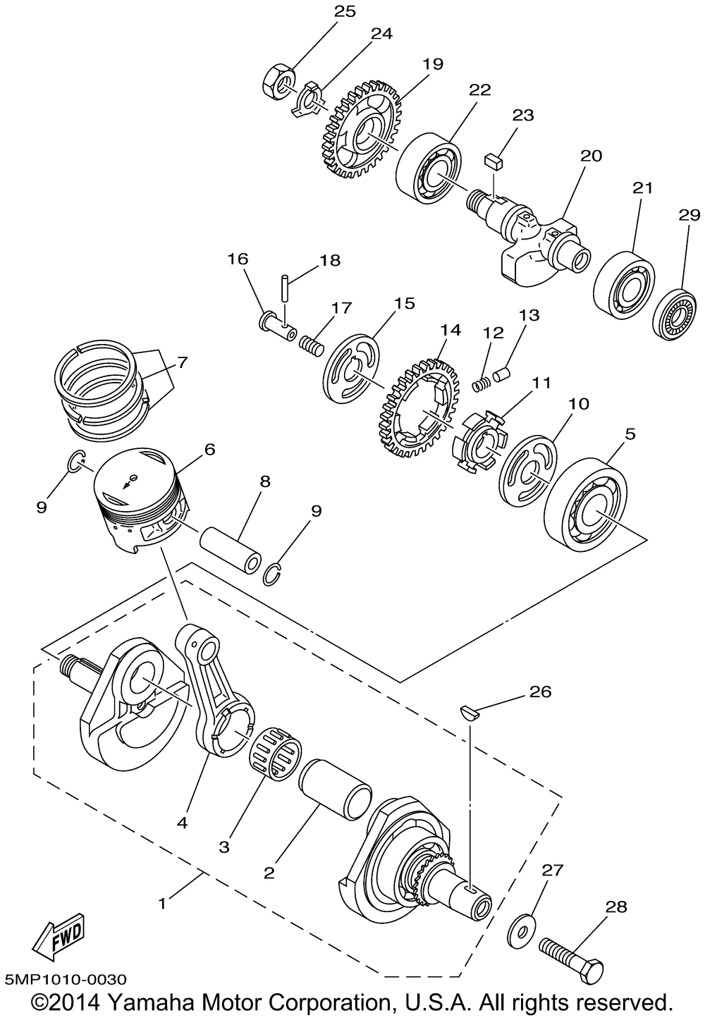 Crankshaft piston