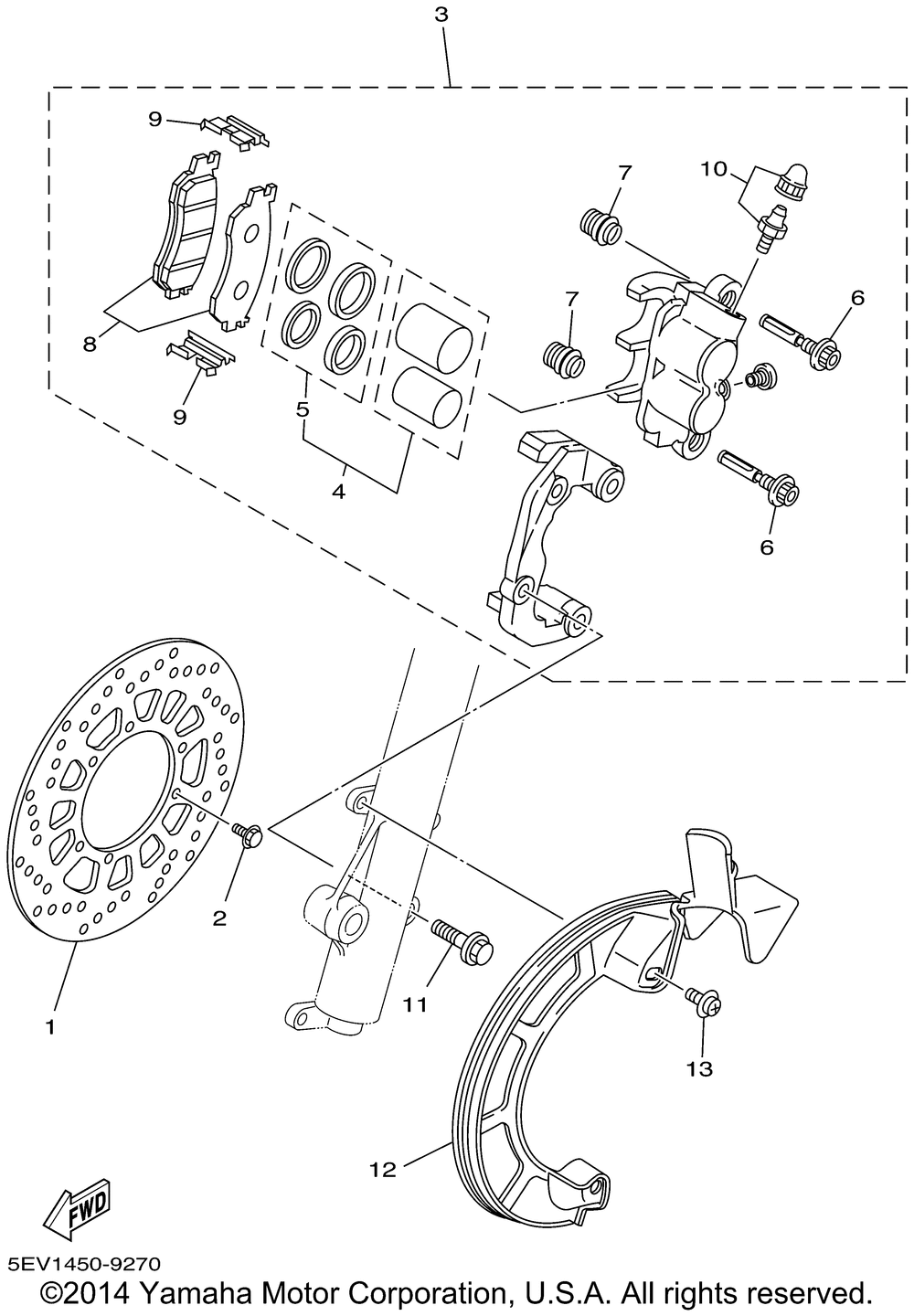 Front brake caliper