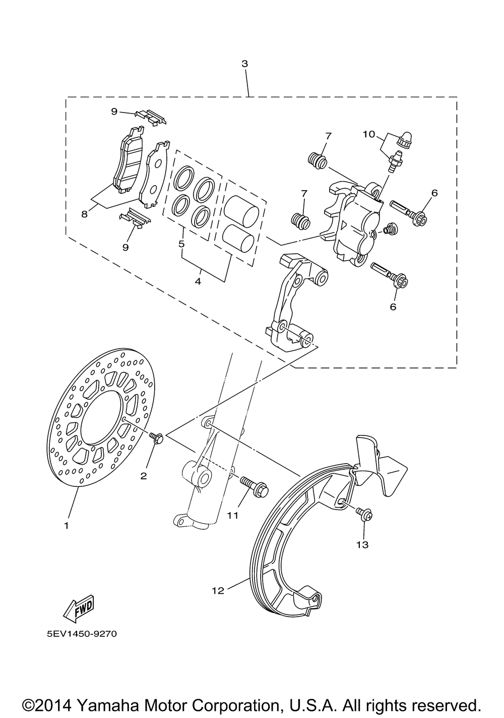 Front brake caliper