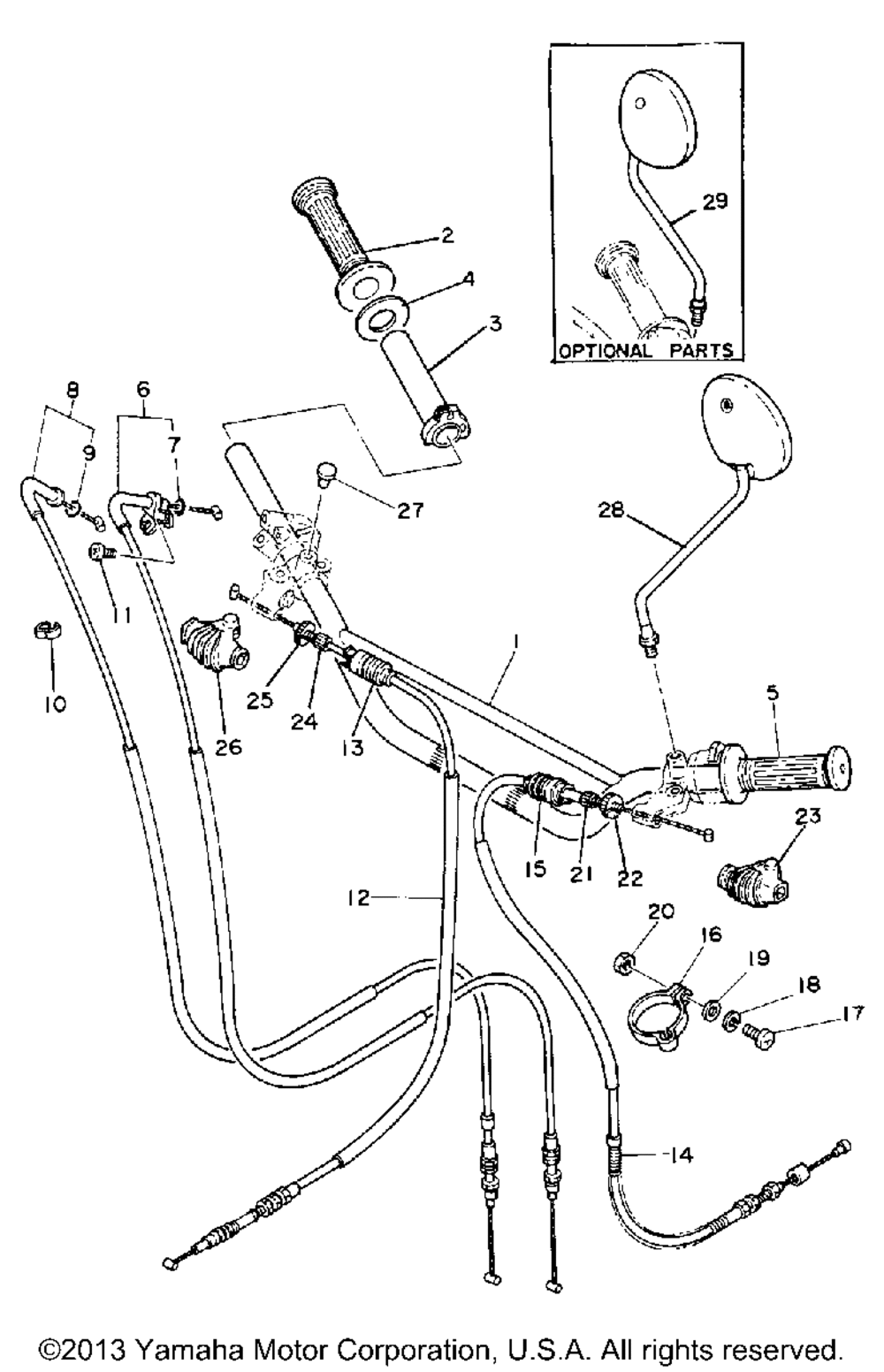 Handlebar cable