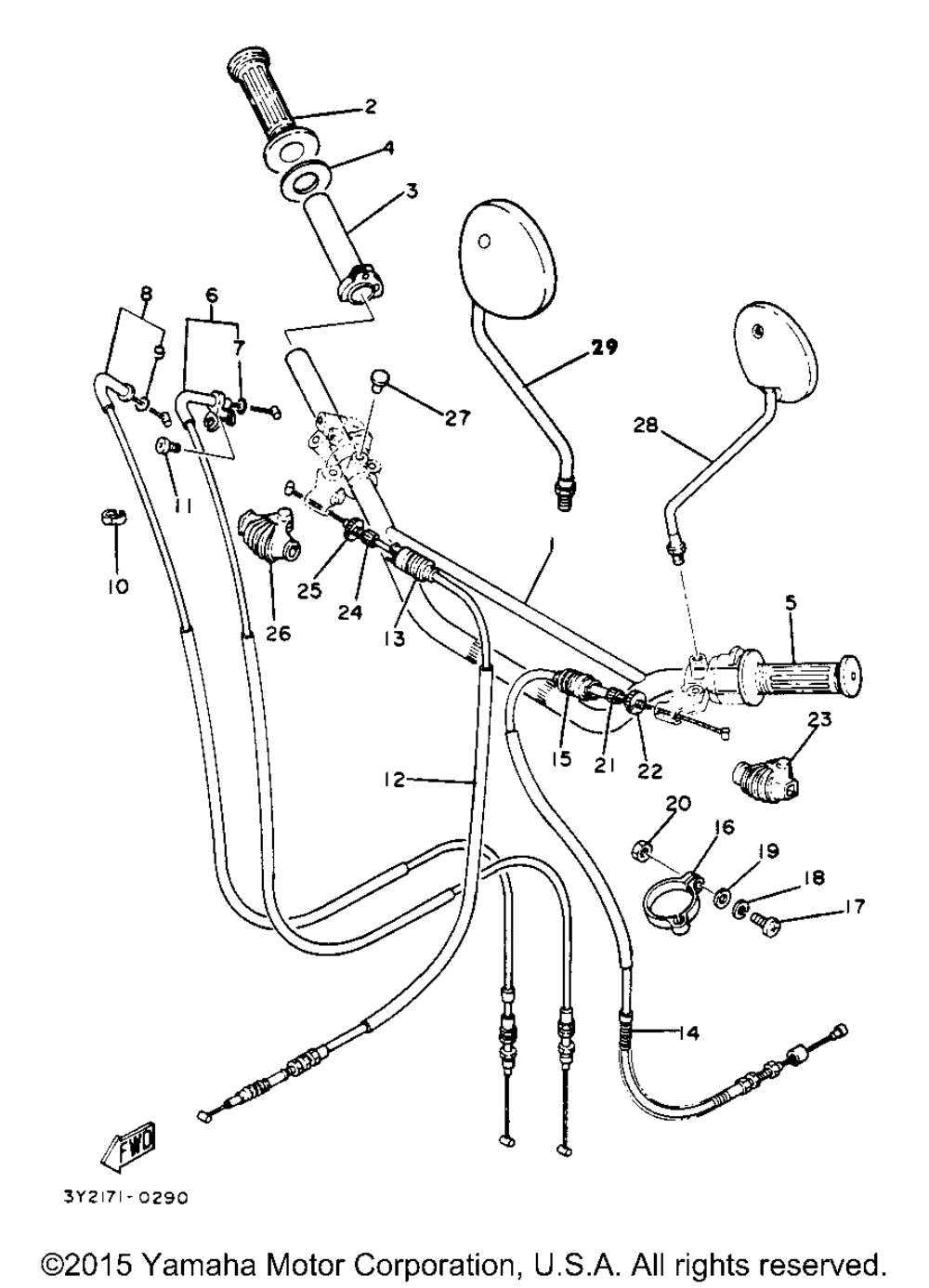 Handlebar cable