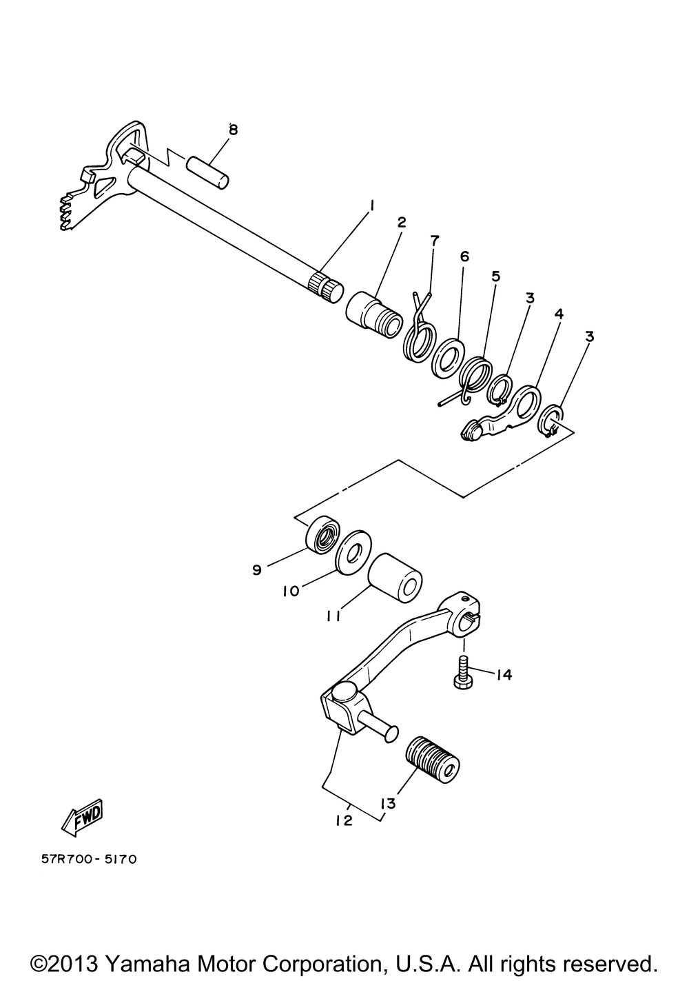 Shift shaft