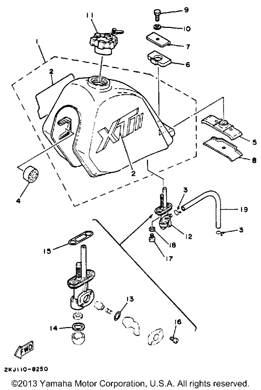 Fuel tank (non-california model)