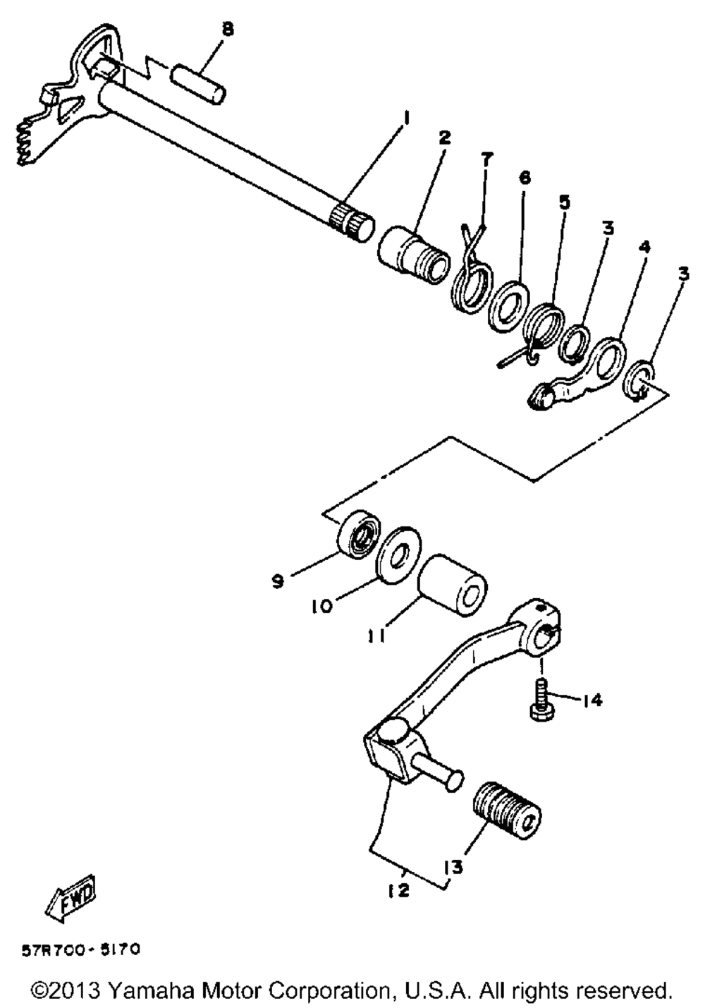 Shift shaft