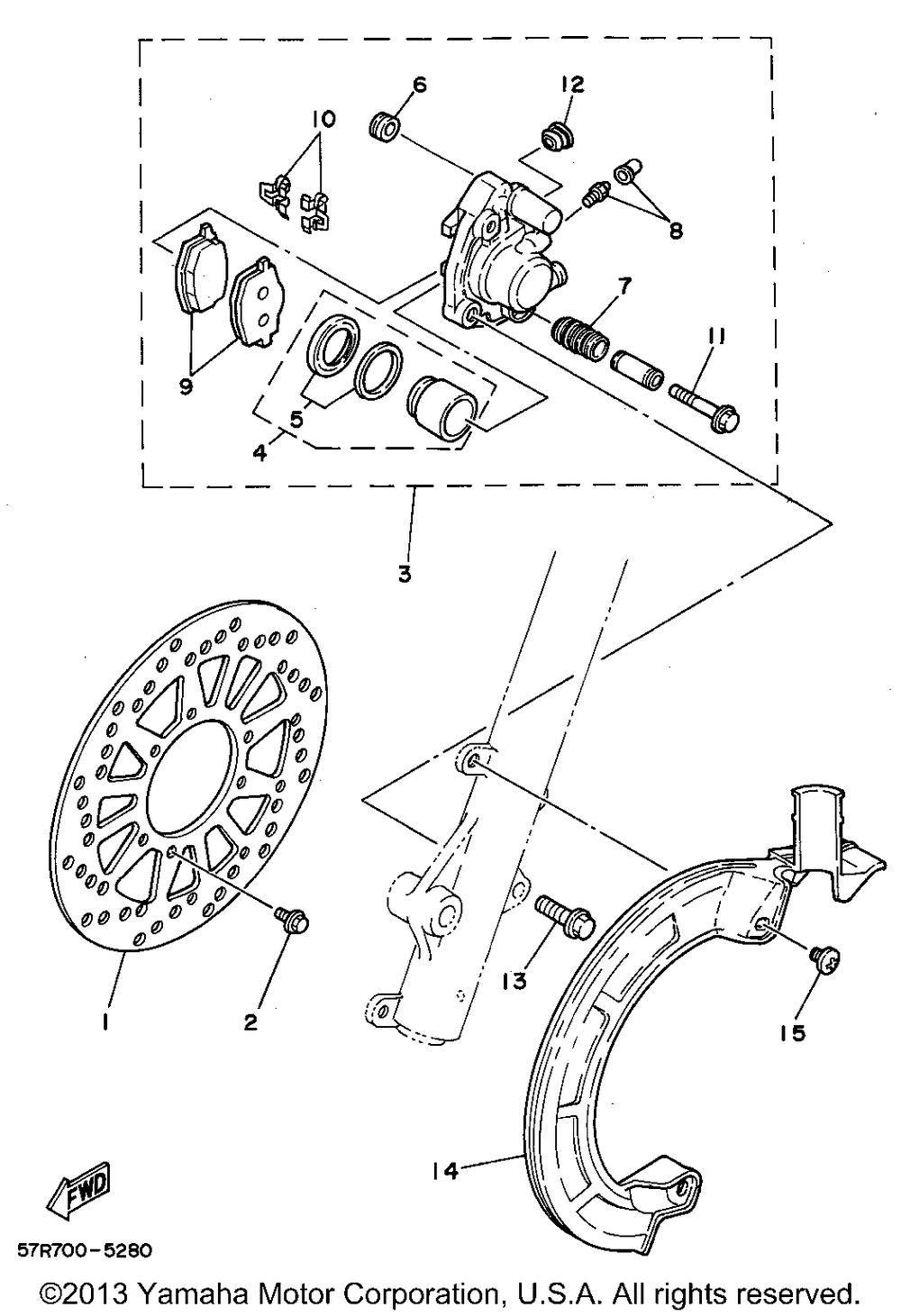 Front brake caliper