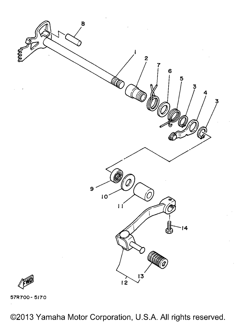 Shift shaft