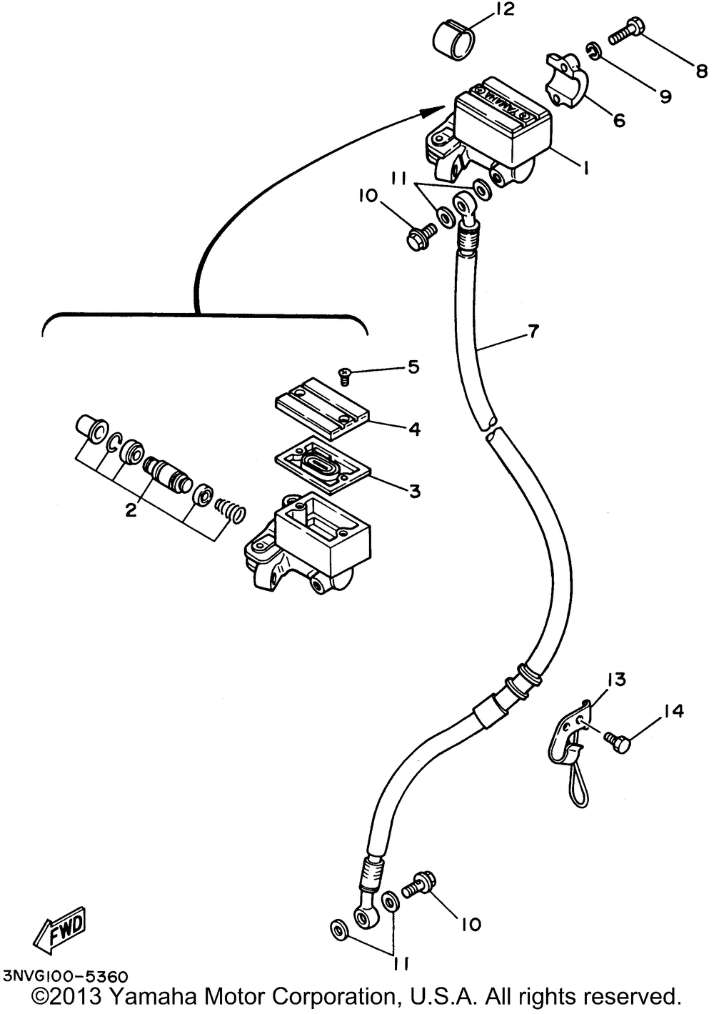 Front master cylinder