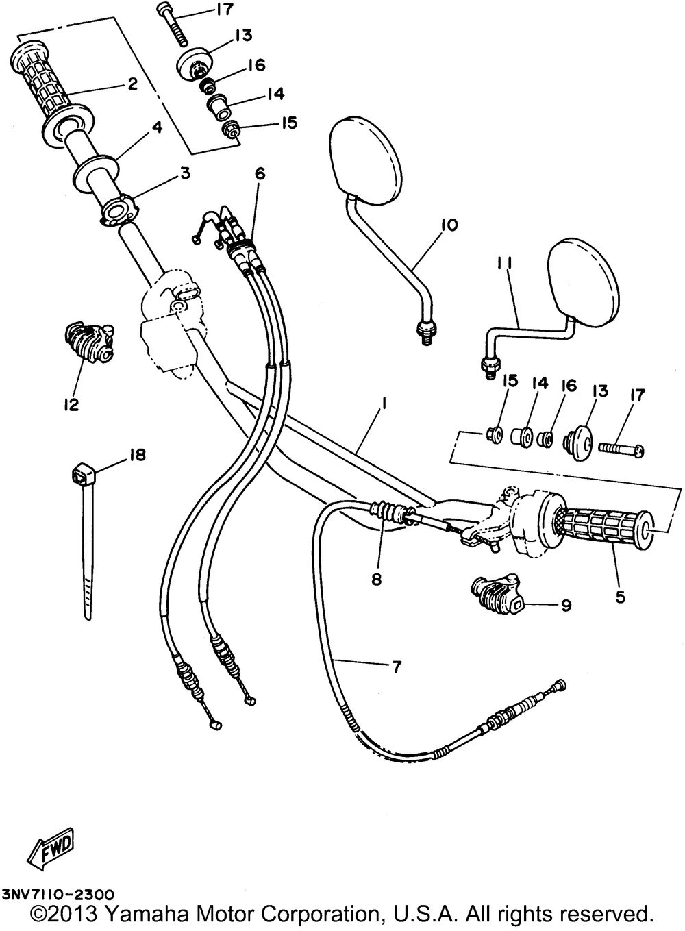 Steering handle - cable