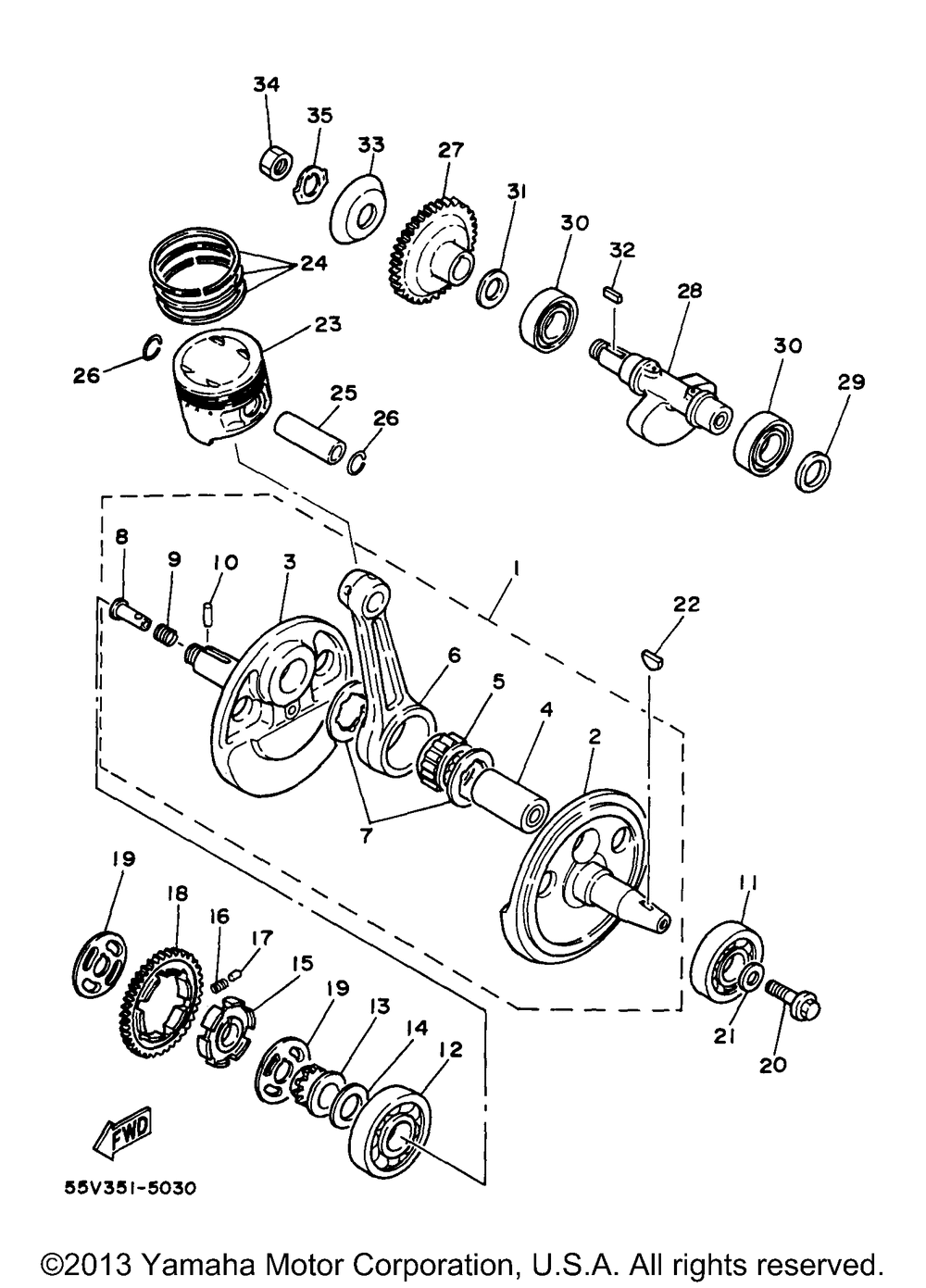 Crankshaft piston