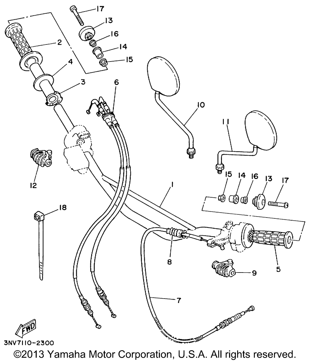 Steering handle cable