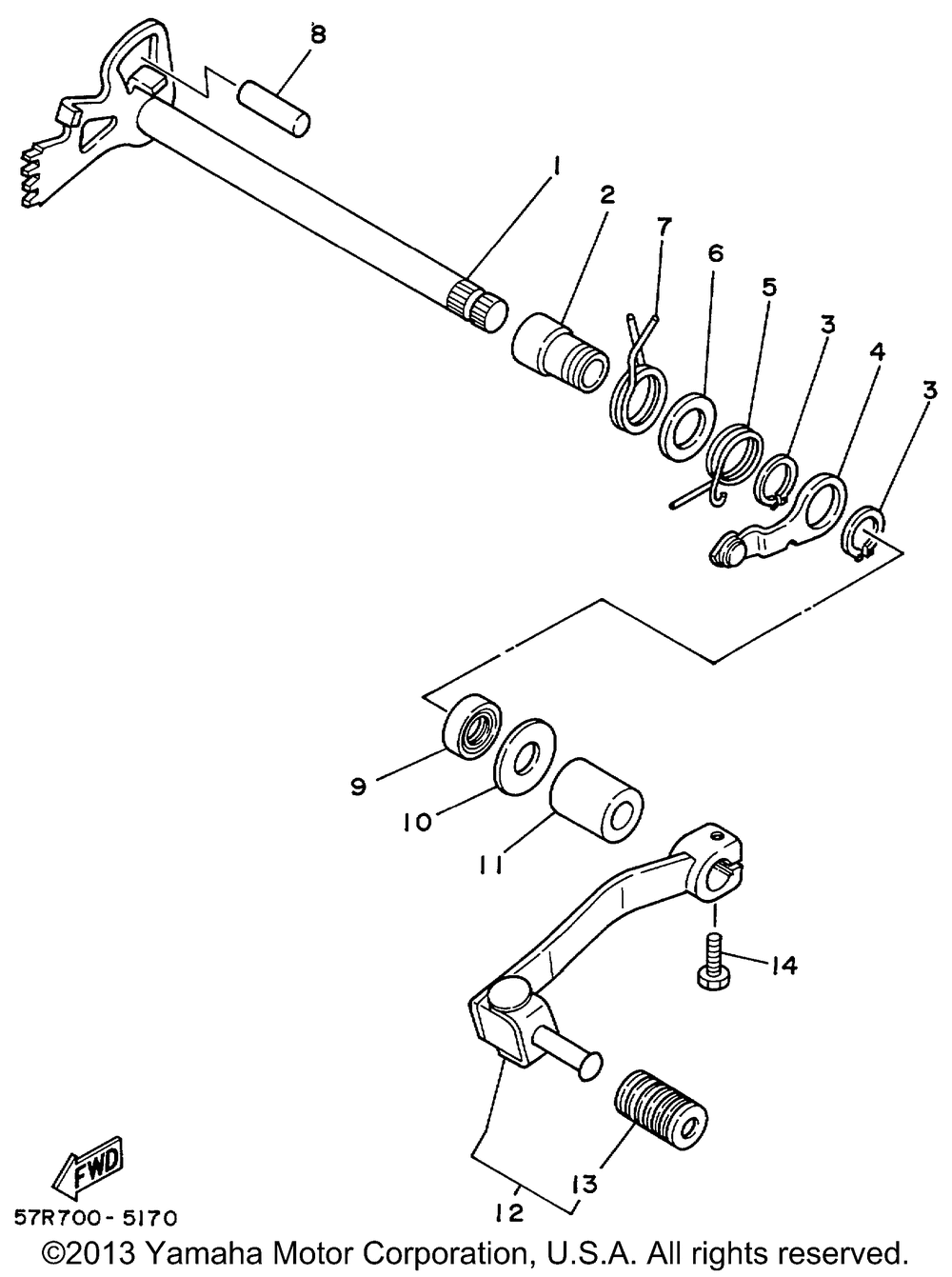 Shift shaft