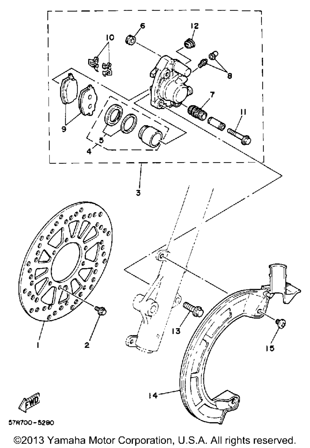 Front brake caliper