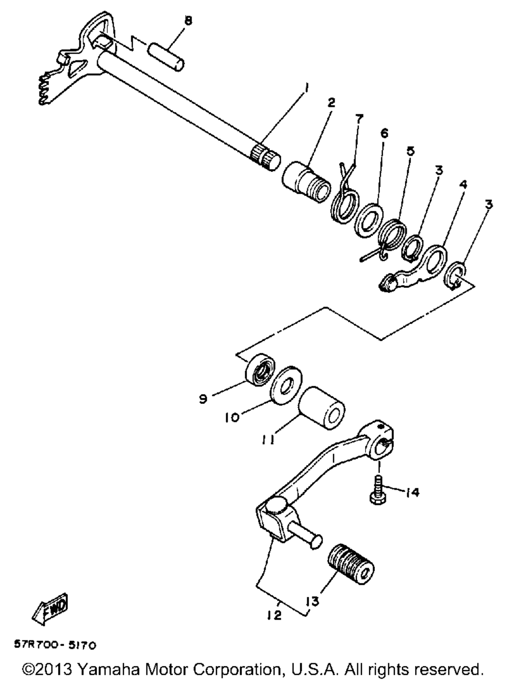 Shift shaft