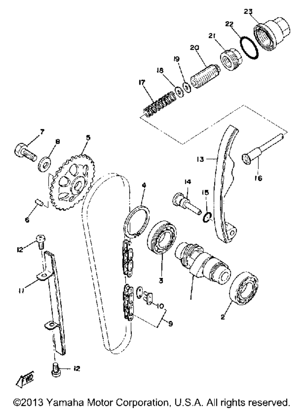 Camshaft - chain tensioner