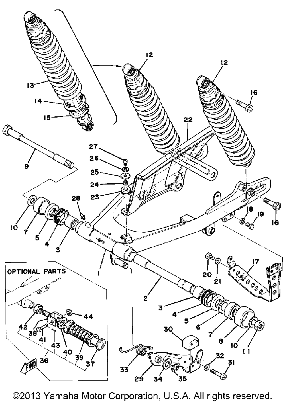 Rear arm - rear cushion - chain case