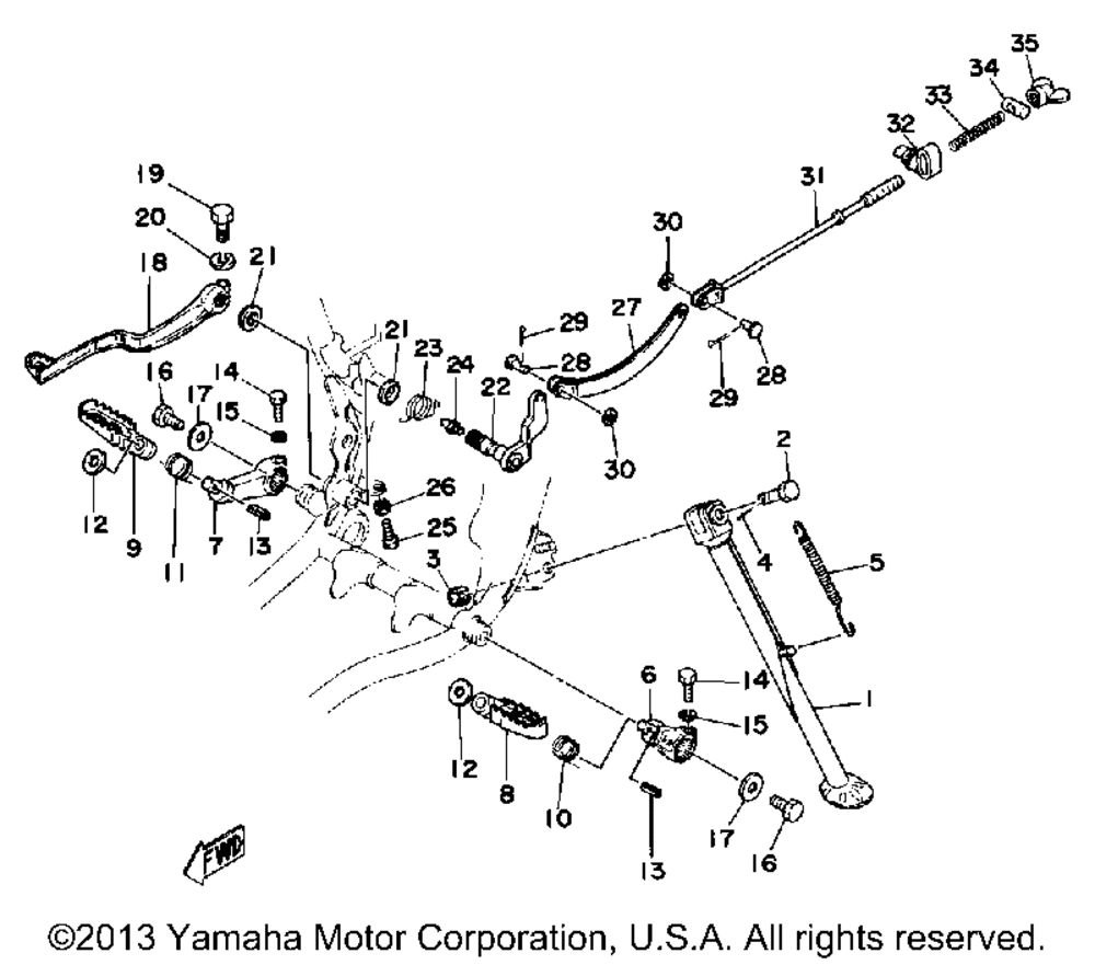 Stand - footrest - brake pedal