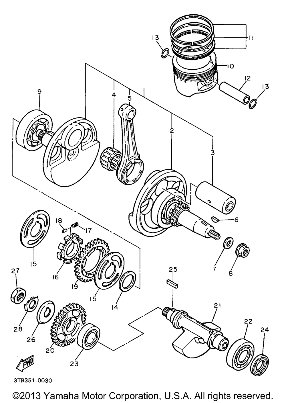 Crankshaft piston