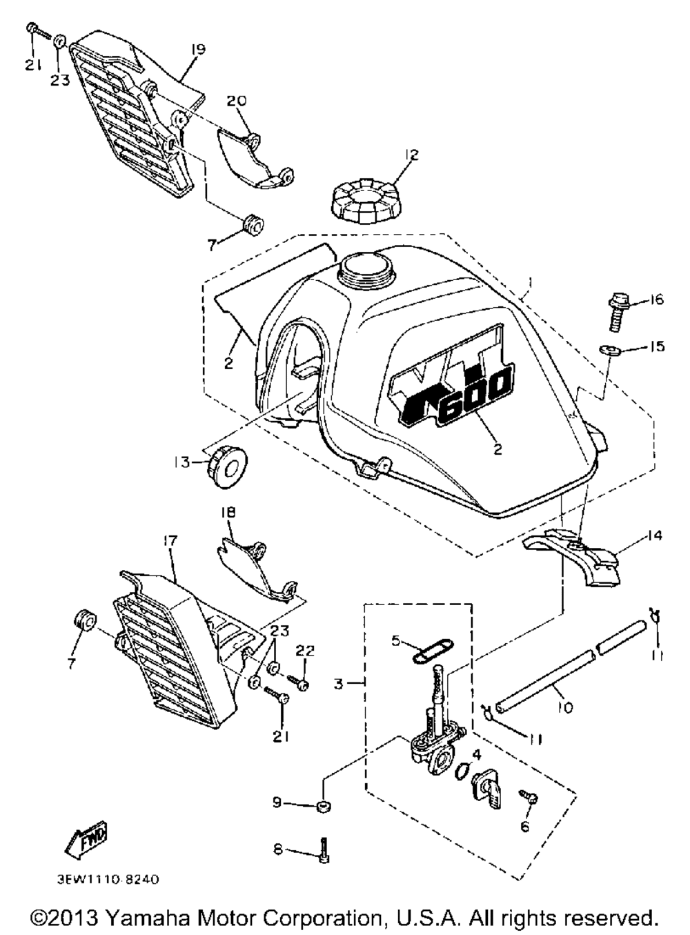 Fuel tank (non-california model)