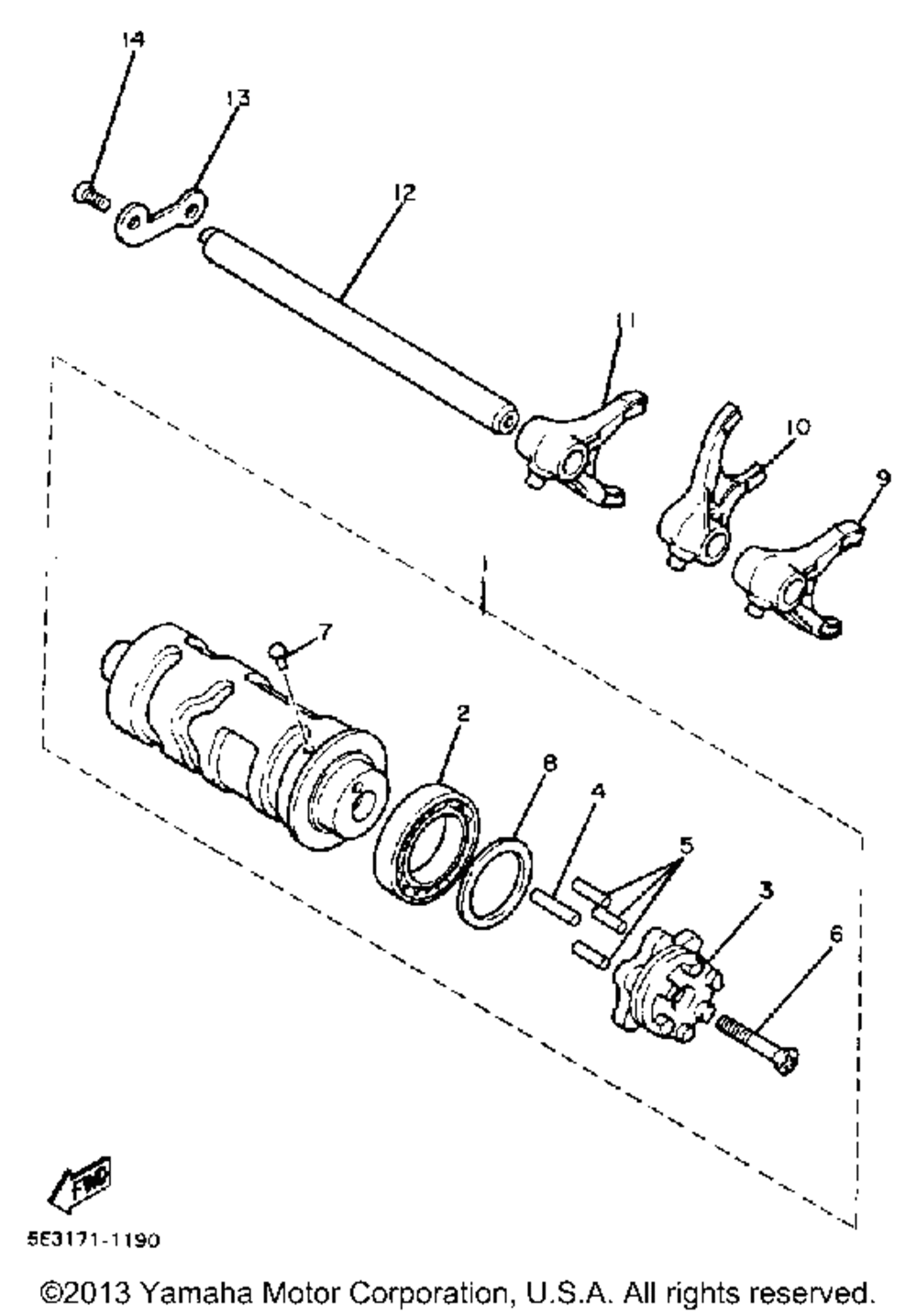 Shift cam fork