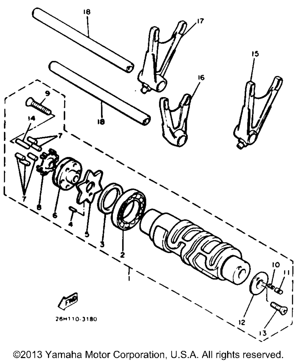 Shift cam fork