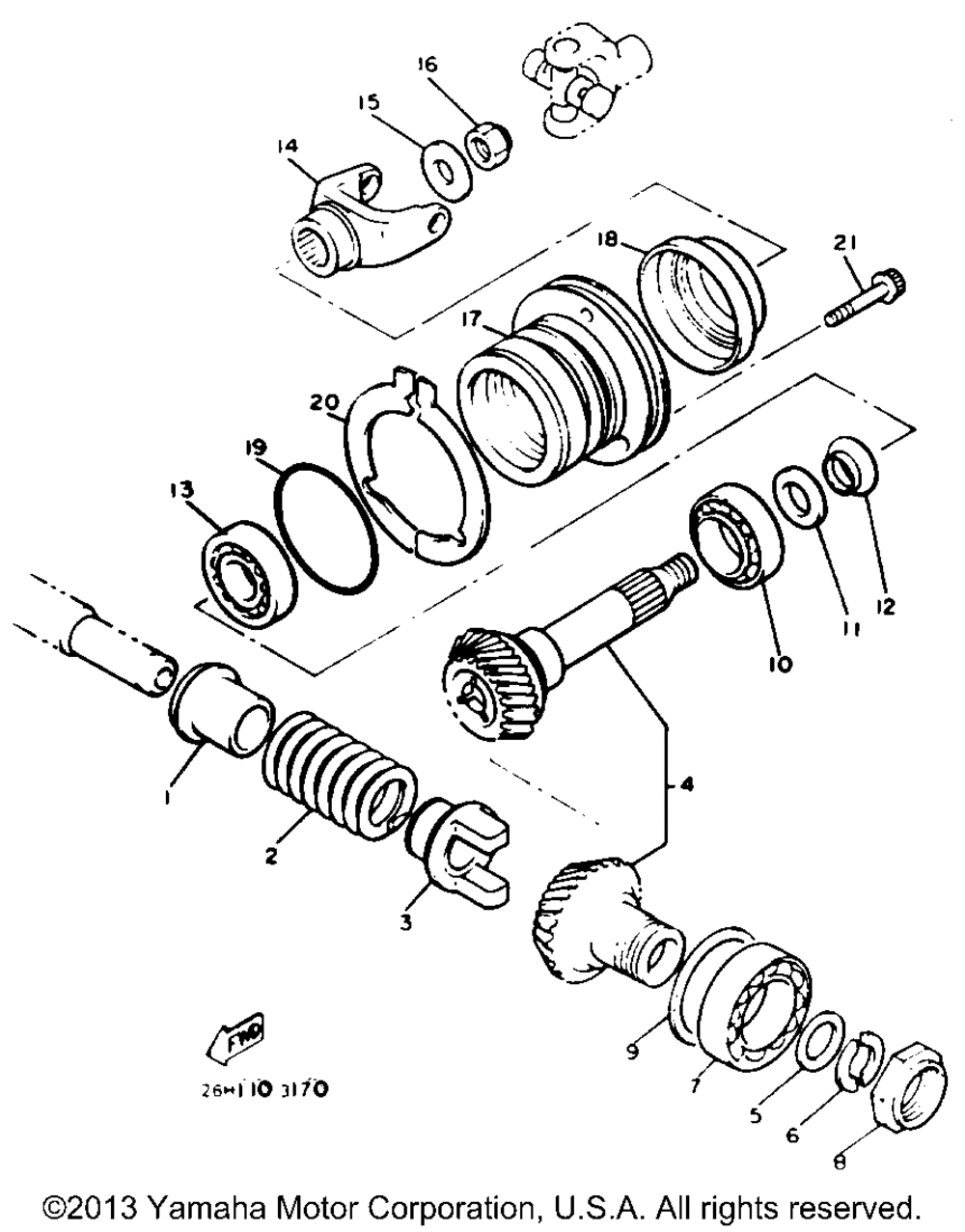 Middle drive gear