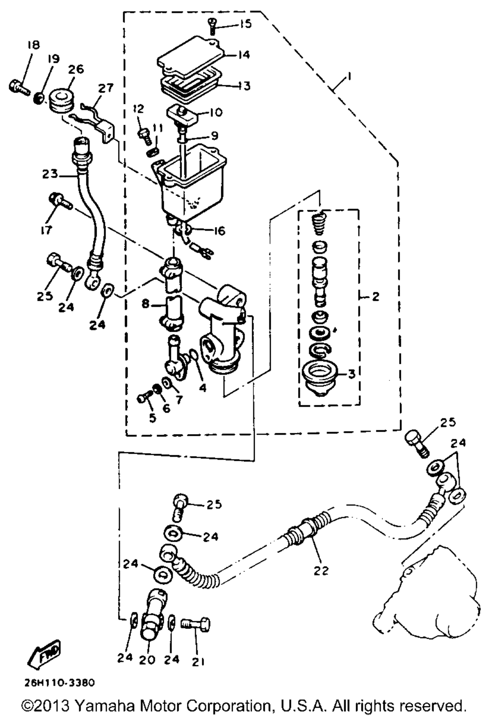 Rear master cylinder