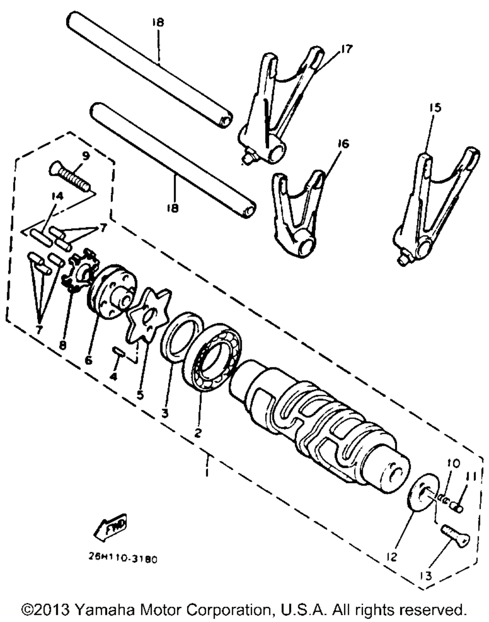 Shift cam fork