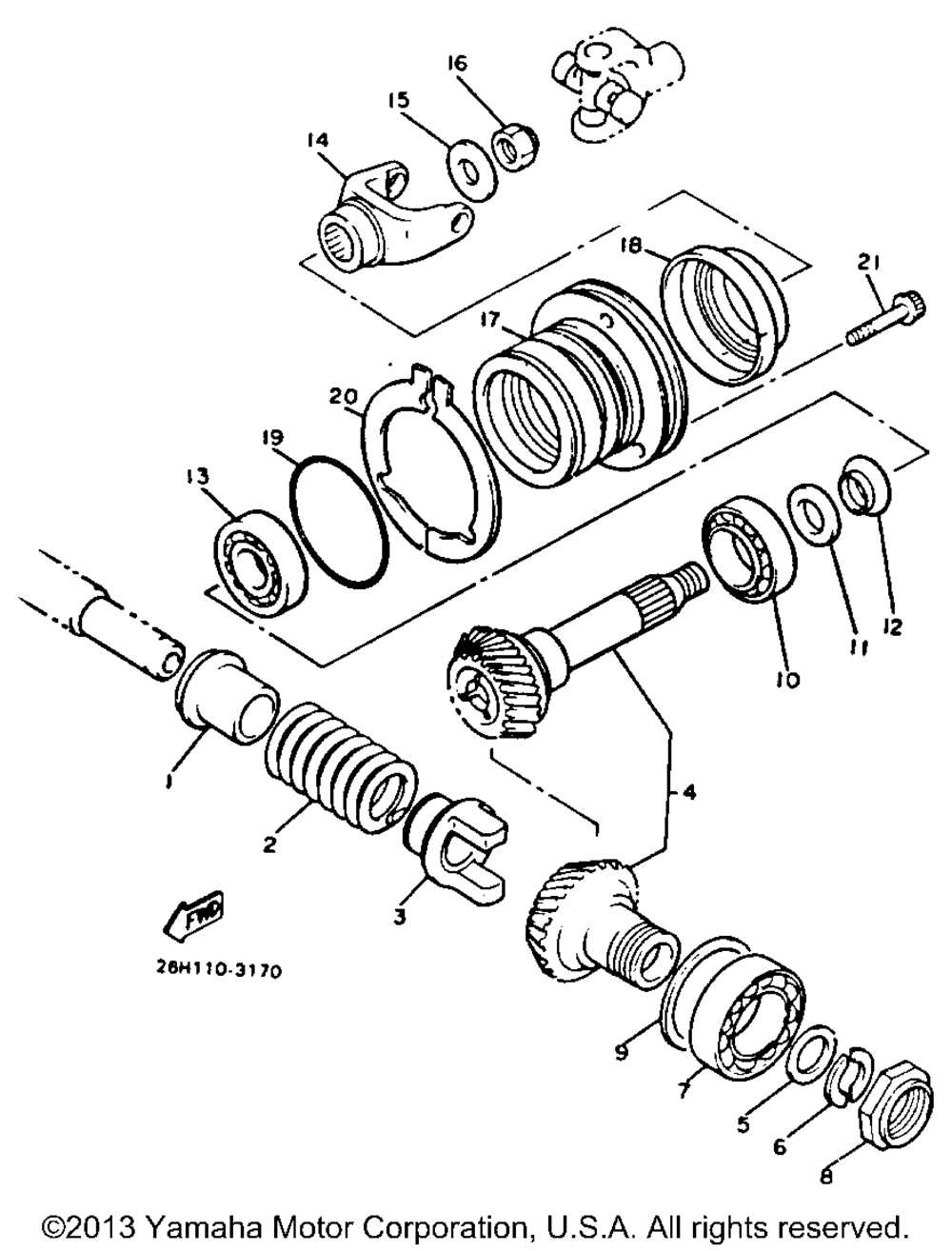 Middle drive gear