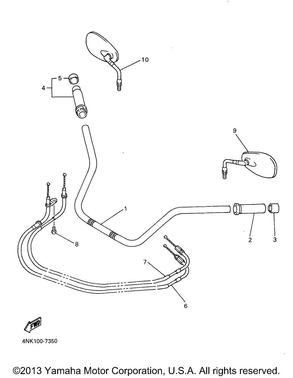 Steering handle cable